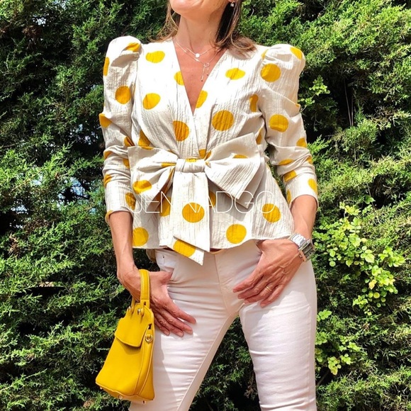 Zara Polka Dot Bow Top NWT - Picture 9 of 16